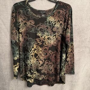 Karen Kane Multicolor Floral Long Sleeve Blouse 2XL